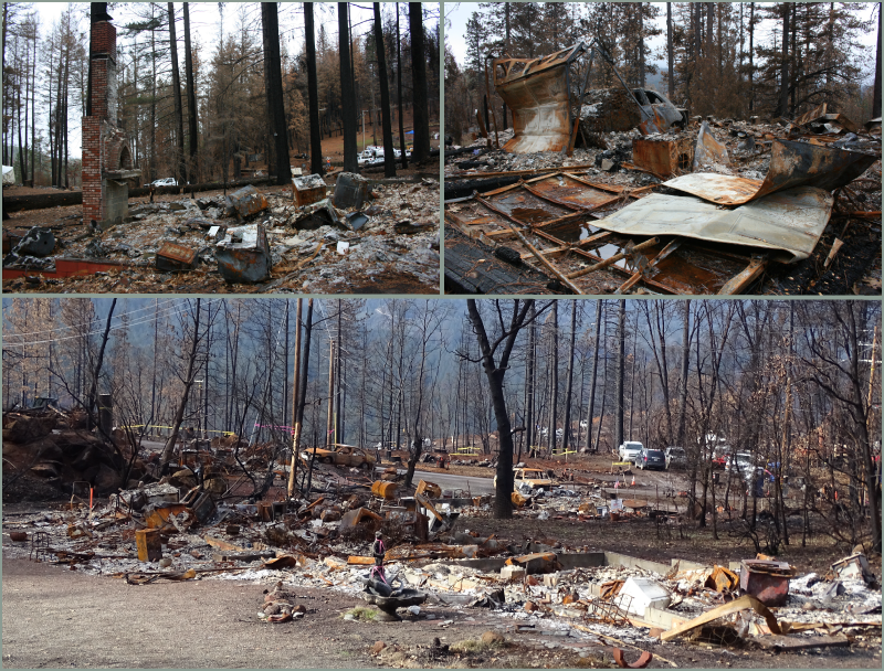 The remains of properties after the Valley fire.